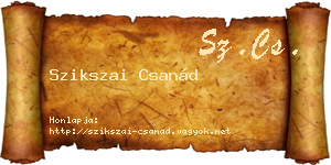 Szikszai Csanád névjegykártya