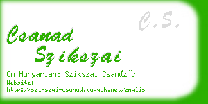 csanad szikszai business card